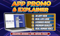 create a stunning app promo or explainer video with 3d visuals and voiceover