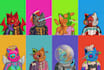 design surreal 2d cartoon and funny nft characters