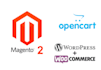 develop ecommerce website using wordpress, opencart, magento