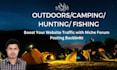 create outdoors, camping, hunting niche forum posting, crowd marketing backlinks