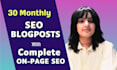 write 30 SEO blog posts monthly