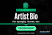 write professional artist bio for spotify, itunes, etc