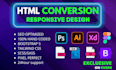 convert psd to html, ai to html, figma to html bootstrap5