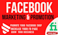organic facebook marketing, advertising  for sales and traffic with promotion