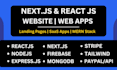 build next js saas, react, mern stack apps with stripe, firebase, nodejs