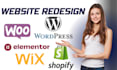 customize redesign wordpress website woocommerce, wix site
