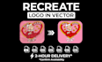manually convert sketch to vector, vectorize logo
