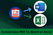 pdf conversion and any type file word or excel conversion