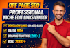 off page SEO with niche edit link insertion high da backlinks building service