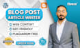write SEO optimized blog posts and articles for your website