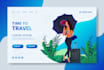 design 2d flat modern vector illustration for landing web page, app, animation