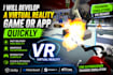 develop a virtual reality game or app using unity engine