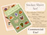 create small cute illustrations for sticker pack or sticker sheet