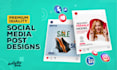 design premium quality instagram facebook and linkedin post