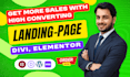 build wordpress landing page with elementor pro, divi, astra pro