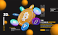 design 3d cryptocurrency bitcoin blockchain token technology crypto coin logo