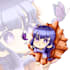 draw character in croffle costume but chibi style