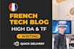 write and publish french guest post on high da tech blogs
