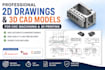 2d drawings and 3d cad model for cnc and 3d printing in solidworks, nx, inventor