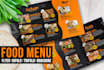 create a professional food flyer bi tri fold menu design