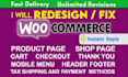design or redesign woocommerce shop, product, cart, checkout, thank you pages