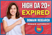 find perfect high da 20 plus expired domain for next level SEO
