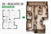 make a realistic furnished 3d floor plan from your 2d plan