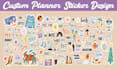 design you a custom printable planner and journal stickers