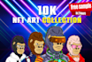 create generated 10k nft collection with a free base character design