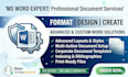 format, design, edit, create, and a ms word document