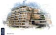 create digital sketches of concept buildings design