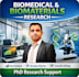 assist in biomedical and biomaterials research projects
