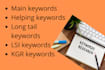 do a keyword research for your website and blog posts
