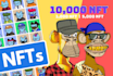 generate 10k nft art collection and metadata with rarities