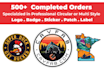 design circular round logo,badge,stamp,label,path,sticker