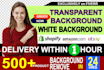 do background removal,clipping path and white transparent png