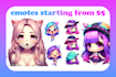 design chibi emotes for your twitch