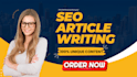 do SEO article writing, content writing and blog post