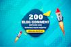 create 200 dofollow blog comment backlink off page seo