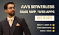 build your saas mvp web app with react, next js and AWS serverless