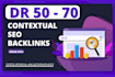 create high DR 50 plus contextual SEO backlinks