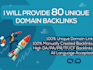 provide 80 unique domain backlinks