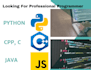 do cpp, c, python and java programming tasks