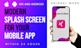 design modern app icon logo and splash screen, iso android