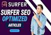 write surfer seo and neuron writer optimized content, articles, blog posts