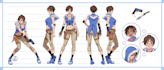 make character design sheet turn around in anime style