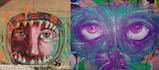 draw real graffiti character in the village