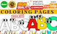 give100 premium abc alphabet children coloring pages for kdp