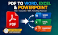 convert pdf to word, excel or powerpoint