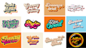design retro, hippie, striped, funky 70s logo for your brand